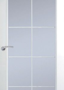 Internal White Smooth Manhattan Chrome Leaded 10 Light (CLEAR GLASS) Door